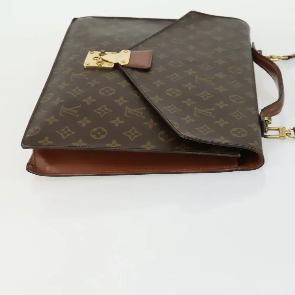 Louis Vuitton Monogram Porte Documents Bandouliere Business Bag Brown